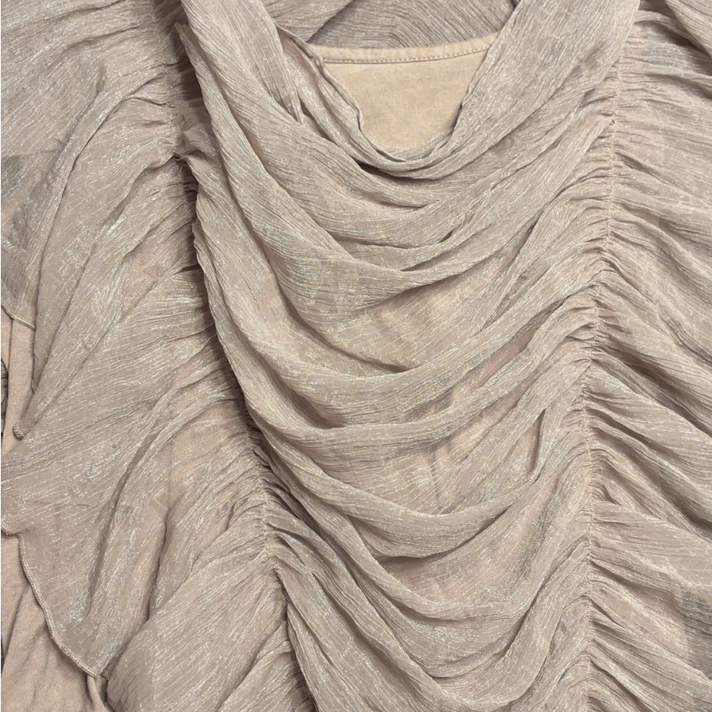 Vicinity Champagne Ruched Blouse - Picture 2 of 5